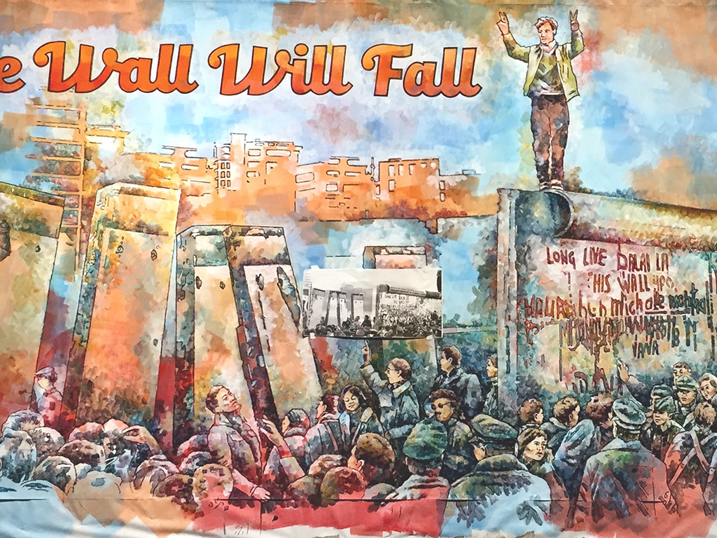 Detail of this wall will fall mural